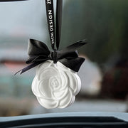 Car Scented Air Freshener Rose-Shaped Plaster White Flower Decor