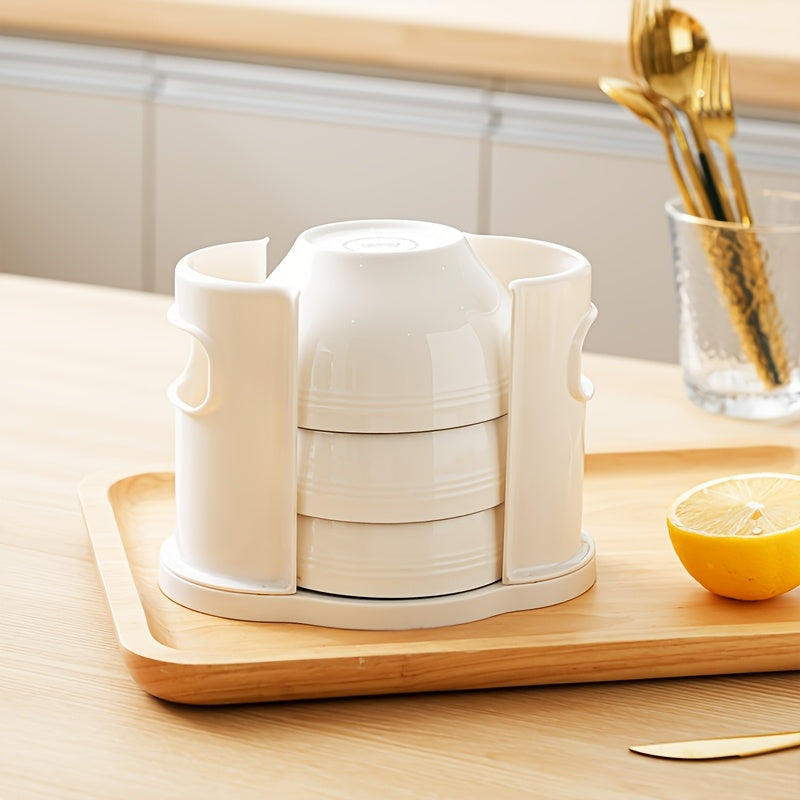 Soporte de plástico para platos de cocina para encimera, estante de almacenamiento para secado, sin ensamblaje