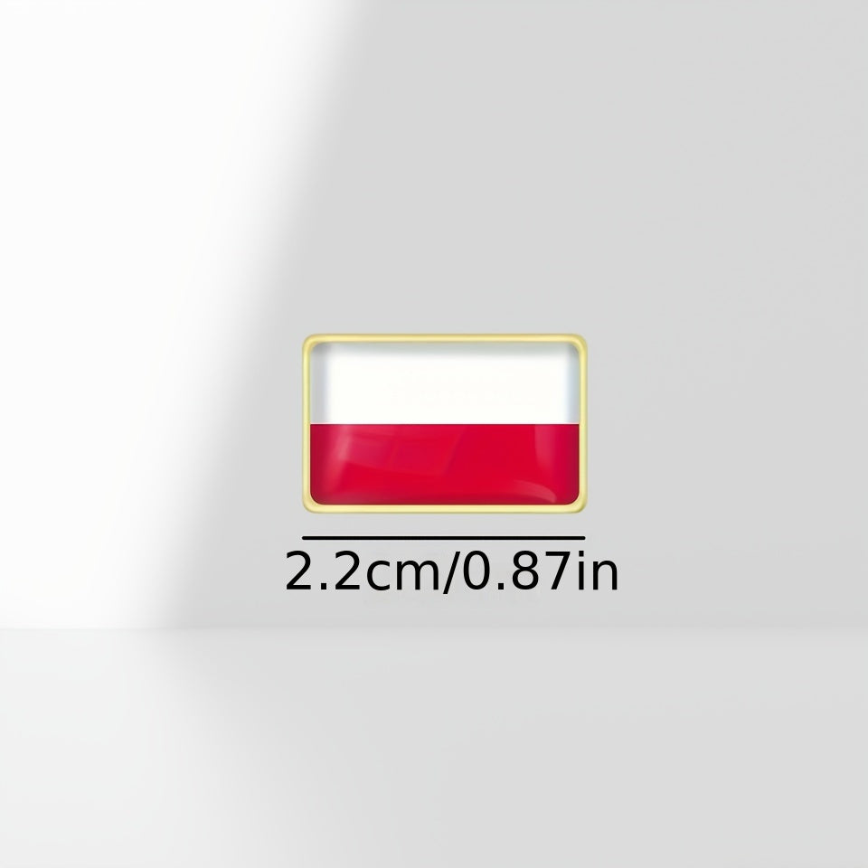 Set of 10 Polish Flag Brooch Pins Alloy National Pride Accessories for Suits and Bags