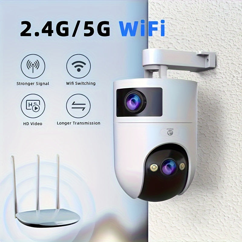 4K Ultra HD Outdoor Security Camera with Dual Lenses PTZ Motion Detection Wi-Fi