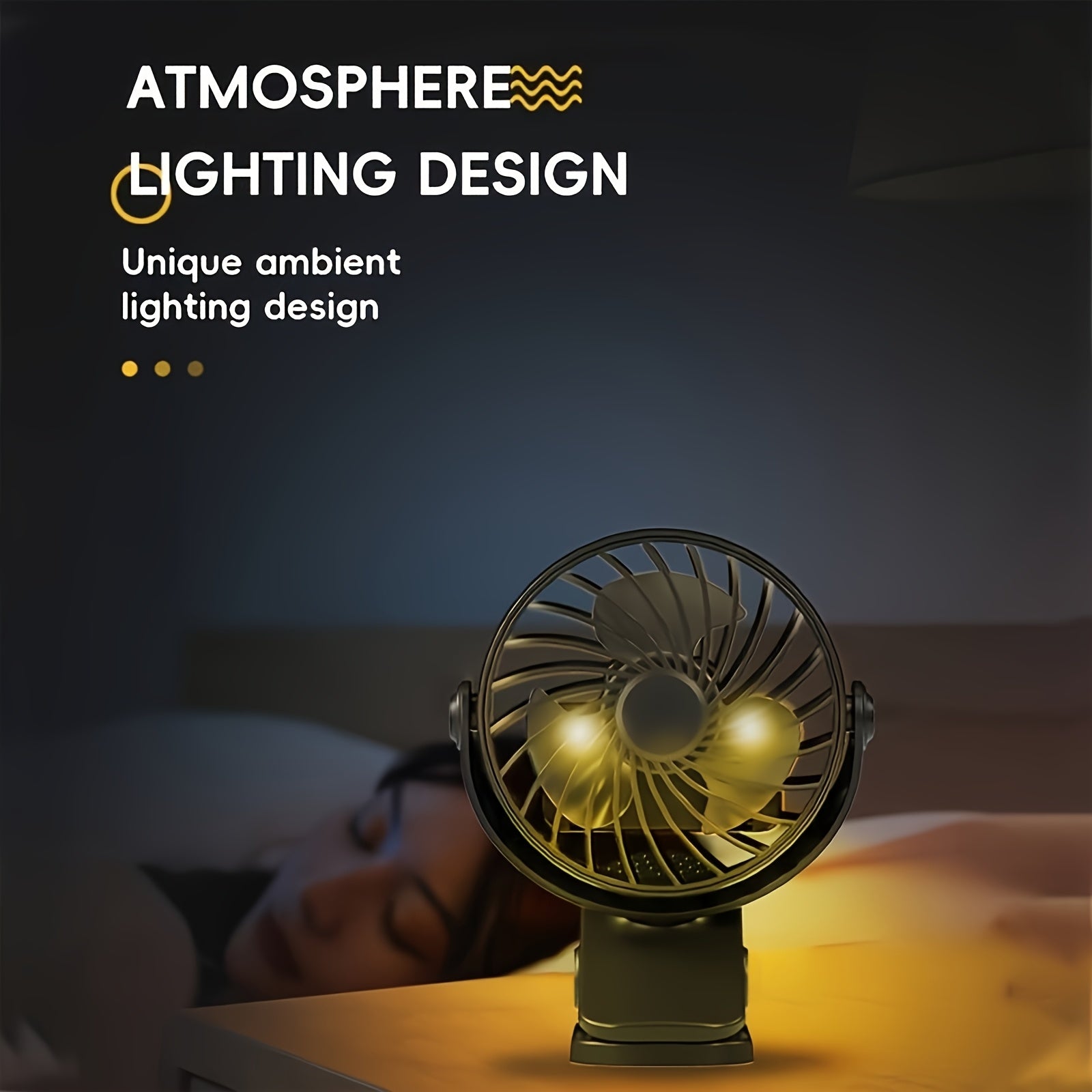 Mini USB Rechargeable Clip-On Desk Fan with 360 Degree Rotation for RV Dorm Student