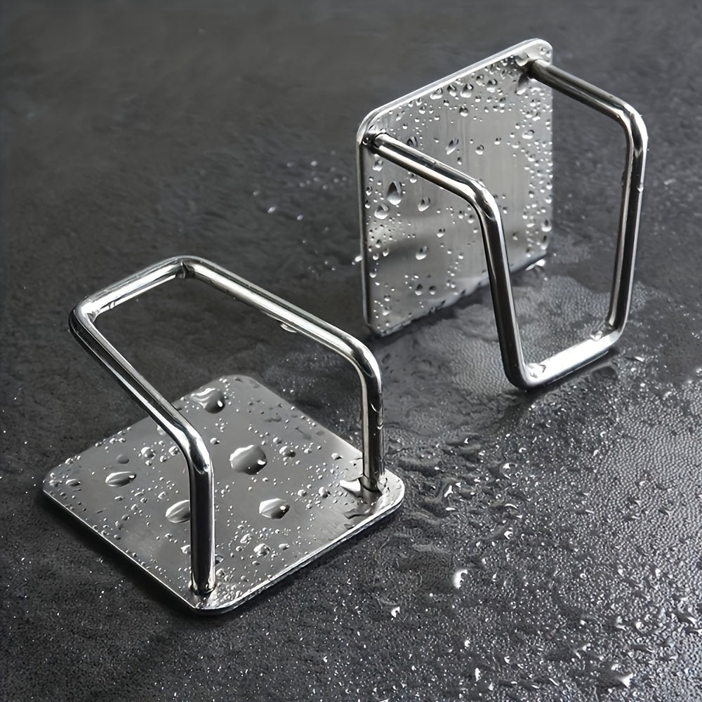 Sleek zanglamas po'latdan yasalgan oshxona cho'michini tashkil etuvchi, yopishqoq gubka tokchasi va drenaj tokchasi bilan | Matolar va aksessuarlar uchun qulay devorga o'rnatiladigan osma, oshxona saqlash buyumlarini tartibga solish uchun ideal