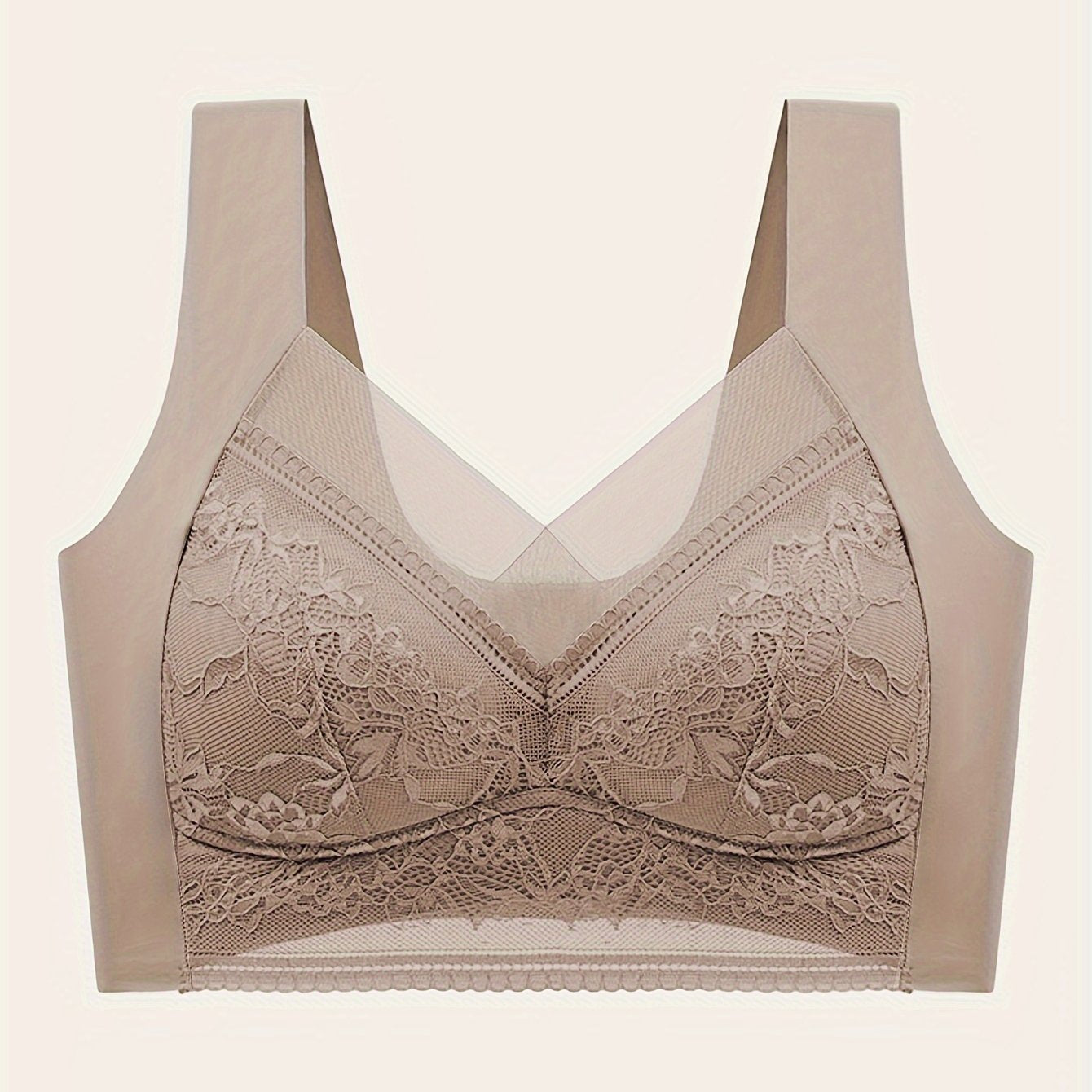 Удобный и дышащий кружевной беспроводной бюстгальтер для женского нижнего белья.