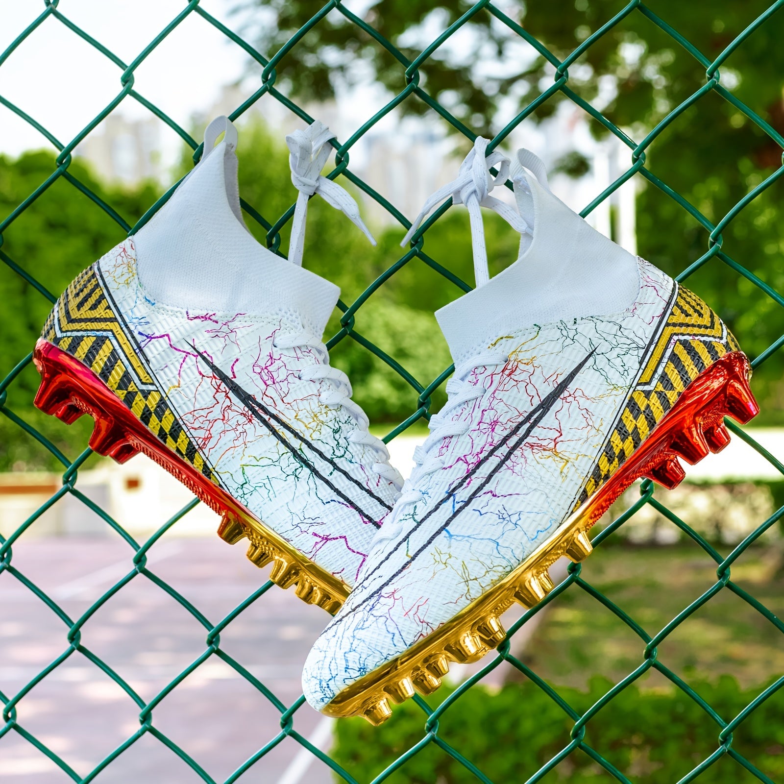 Men's High Top Football Shoes Indoor Outdoor Spikes Non Slip Sports Sneakers