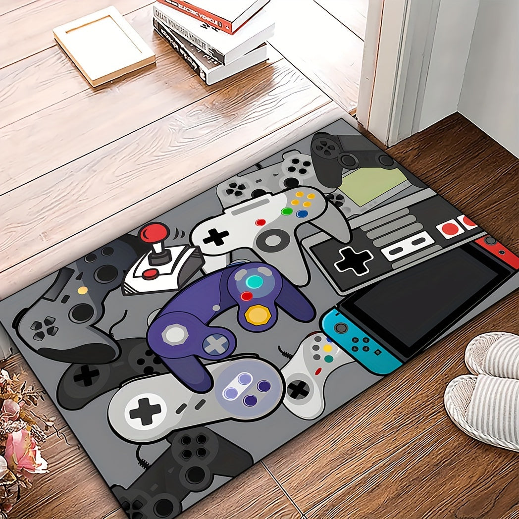 Game Controller Pattern Area Rug 19x31-62x90 Inches Anti-Slip Machine Washable