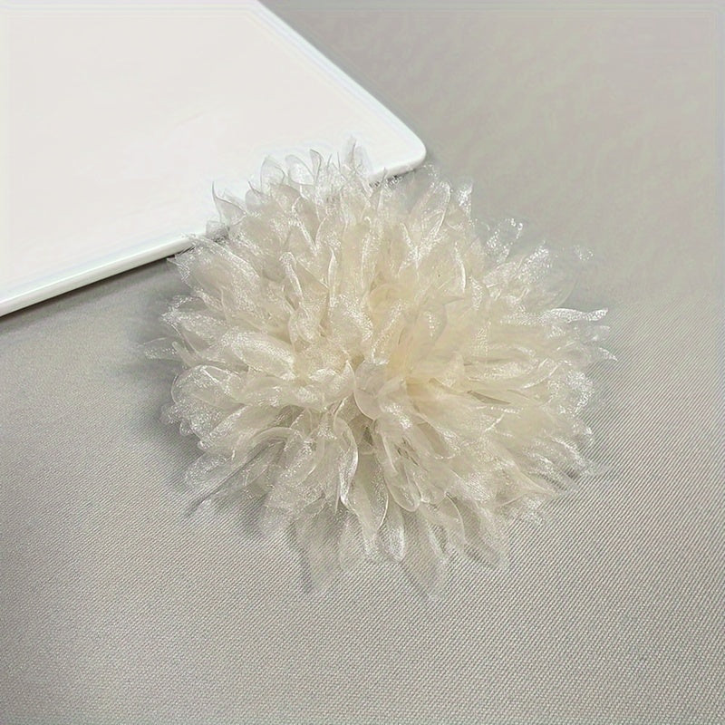 Одна большая ручная брошь-булавка для женщин, элегантная тканевая лацканная булавка с цветочным дизайном, стильный аксессуар для жакетов и платьев - включает 1 штуку