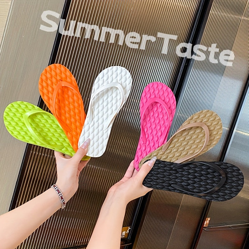 Women’s Summer Flip-Flops Lightweight TPU Non-Slip Sandals for Beach and Pool