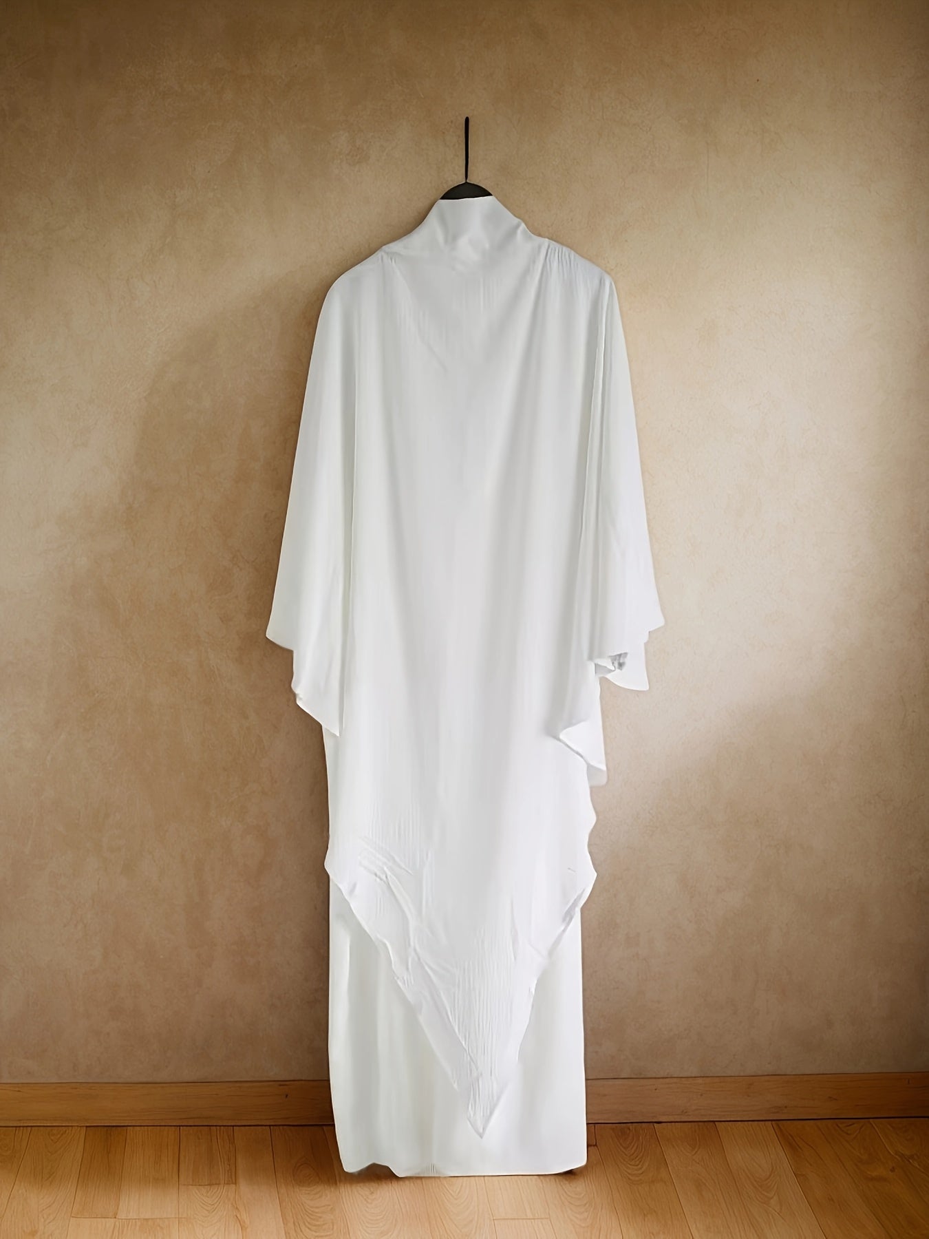 Plus o'lcham Maxi Abaya kiyi odatiy uzunlikdagi uzun qo'lqopli to'liq qora