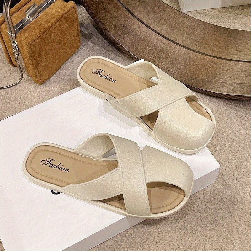 Ayollar uchun slayd sandalki bo'sh dizayn yozgi bir rangli minimalistik qulay