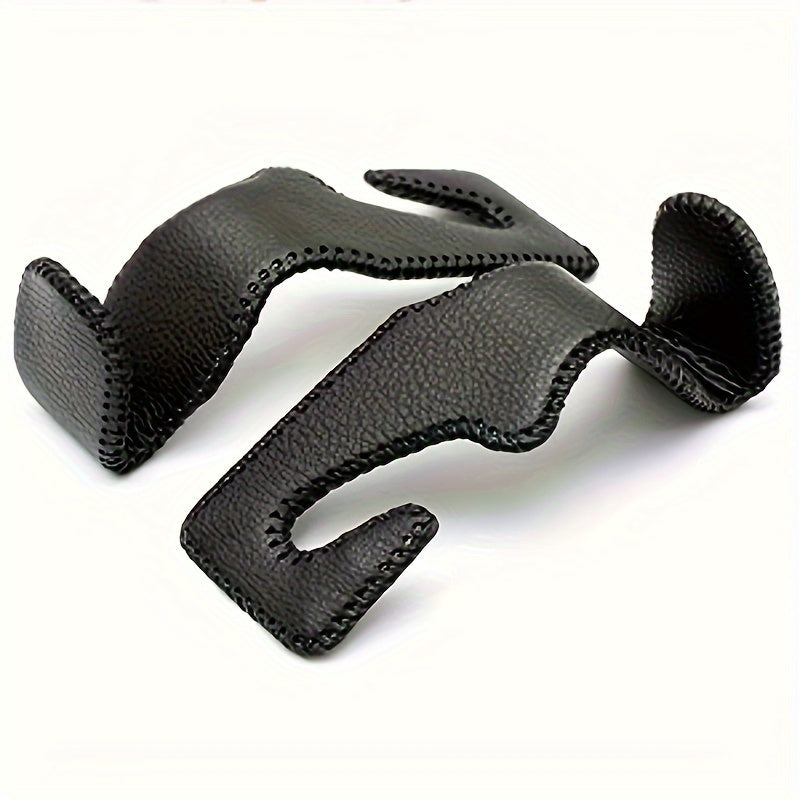 Unisex Faux Leather Car Seat Hook Hanger for Bags and Purse Storage Black or Beige