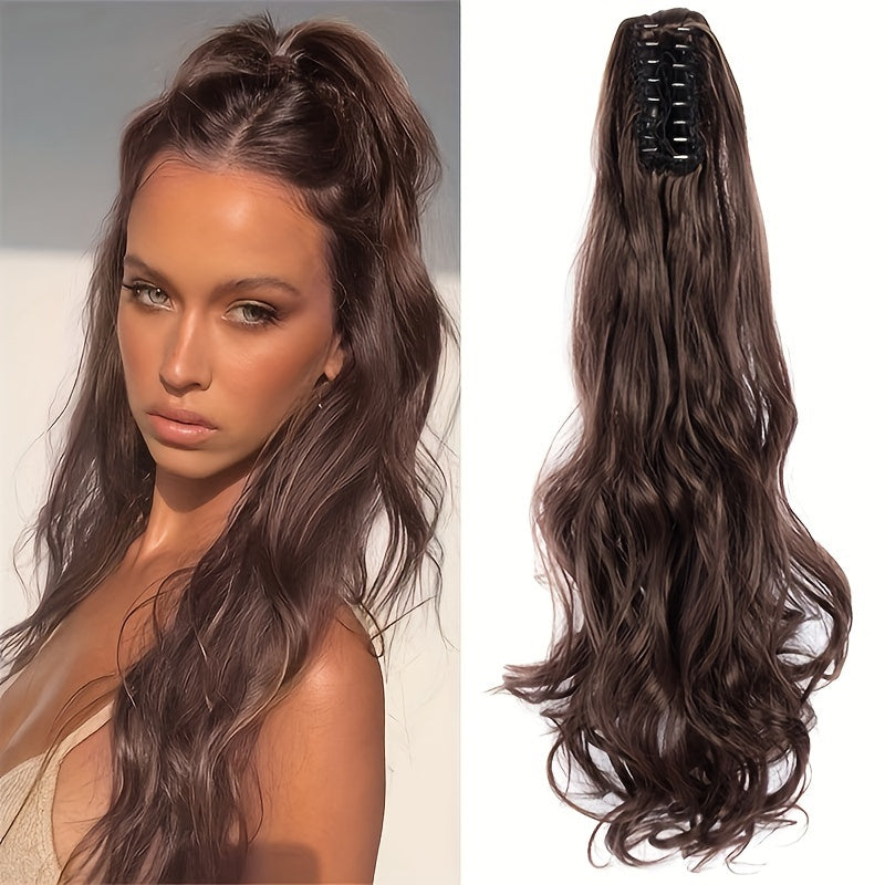 Synthetic Ponytail Extension with Long Curly Waves Claw Clip for Women