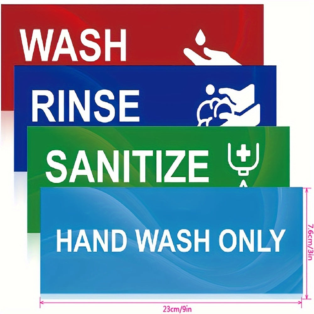 Water Resistant Paper Adhesive Signs for Kitchen Sink Labeling Set for Restaurants Food Trucks and Dishwashing Stations