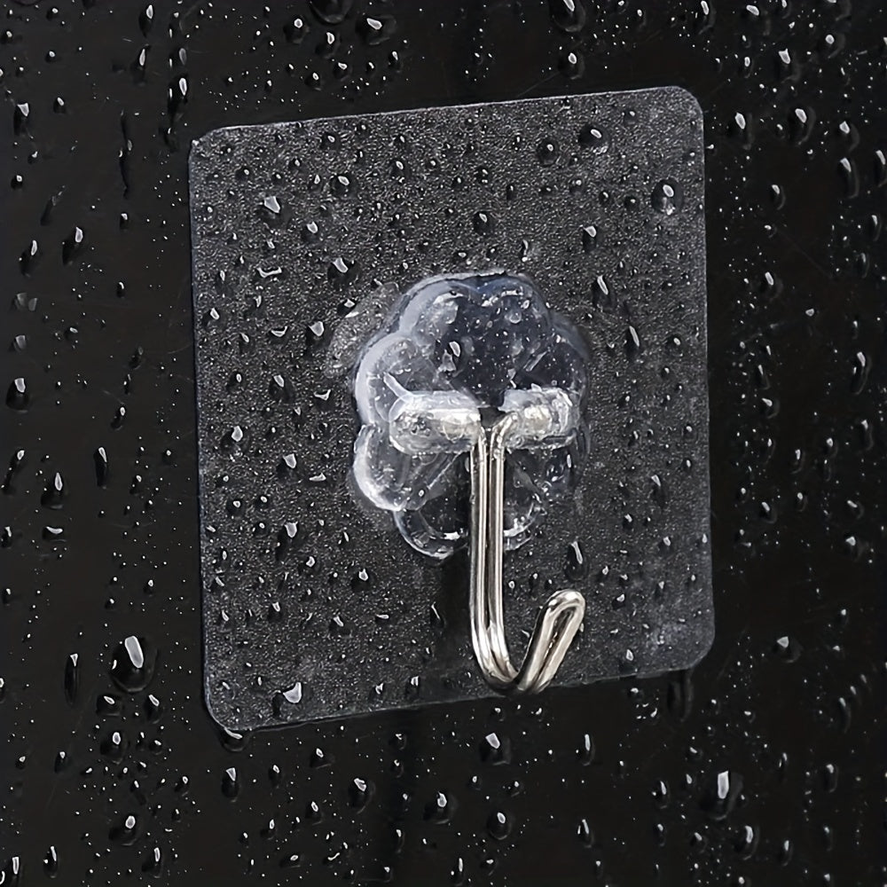 Pack de 20 ganchos adhesivos transparentes para uso en el hogar y la oficina