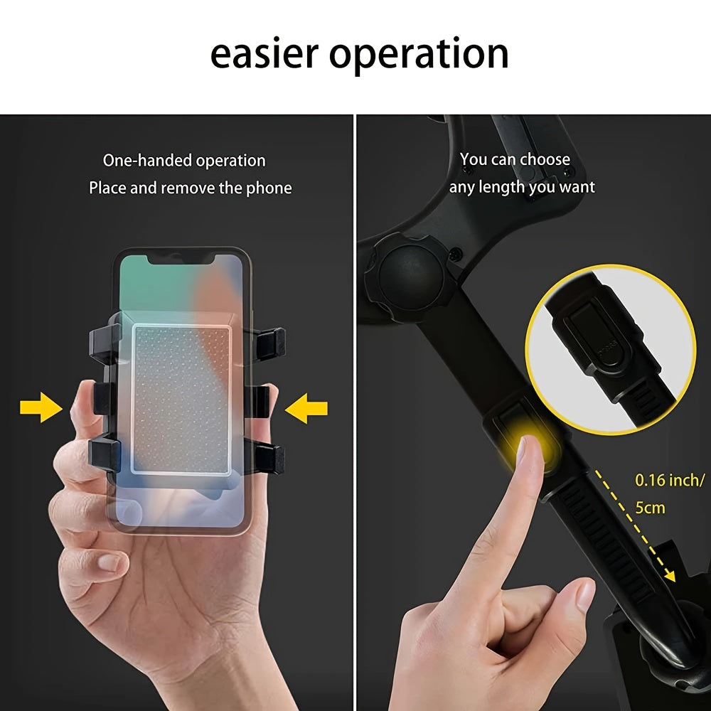 Universal Rotatable Car Phone Holder with 360° Rotation and Retractable Arm
