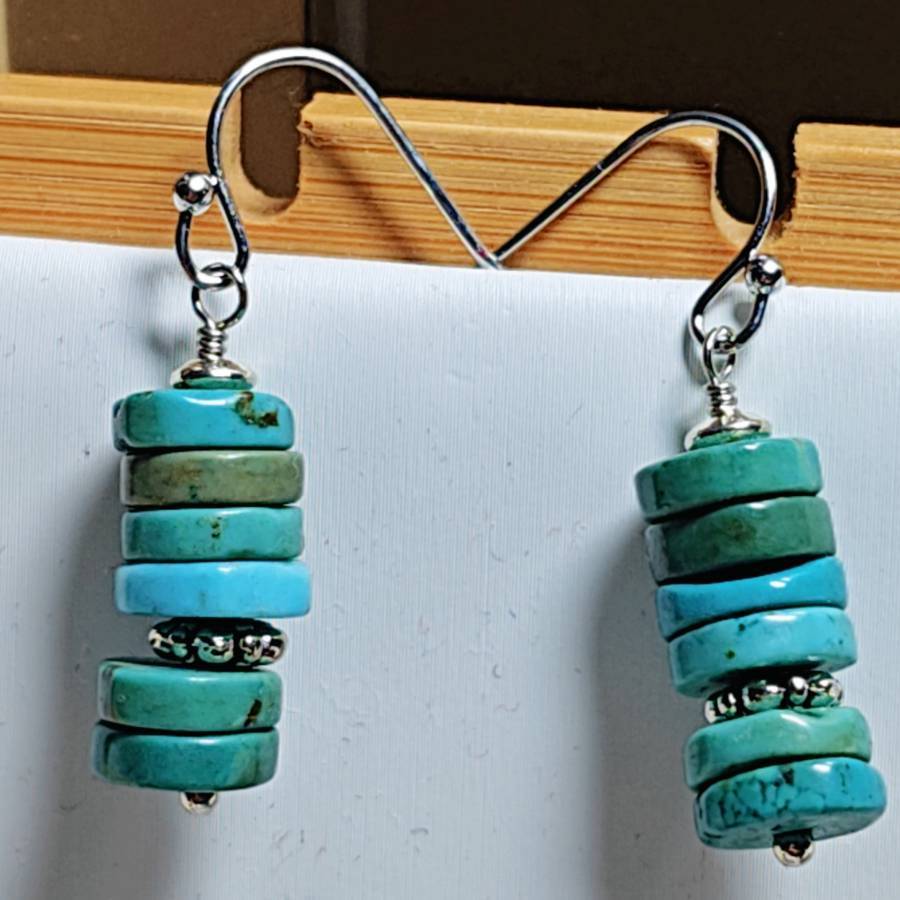 Бохемские бирюзовые серьги для женщин с серебряными штифтами, идеально подходят для подарков