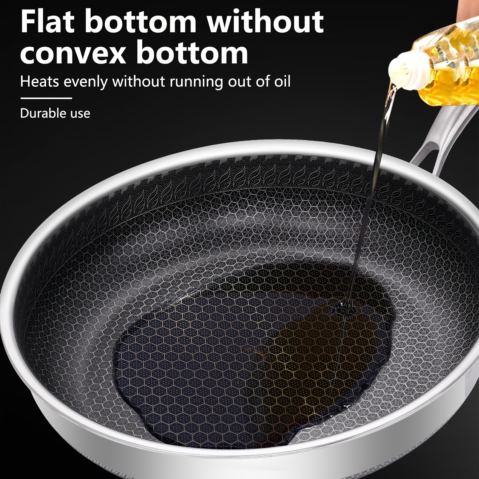 12-Inch Stainless Steel Skillet Non-Stick Scratch-Resistant Dishwasher Safe for Eggs and Steaks