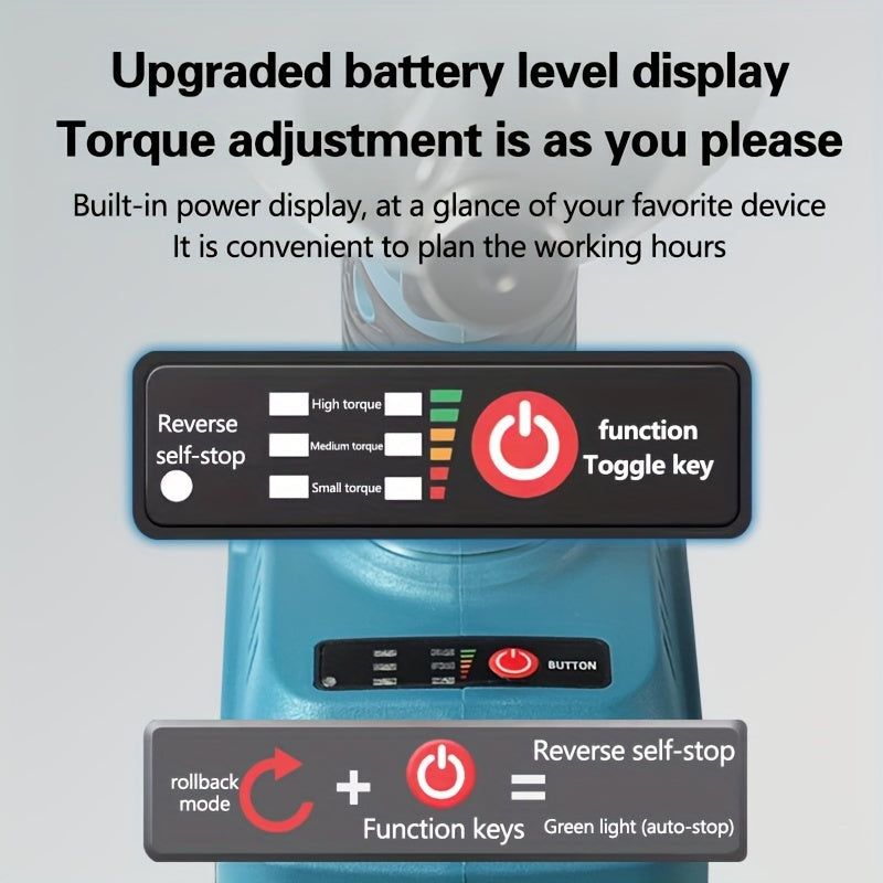 Бесщеточный аккумуляторный ударный гайковерт 1000 Нм, тяжелый промышленный инструмент для ремонта автомобилей, шин