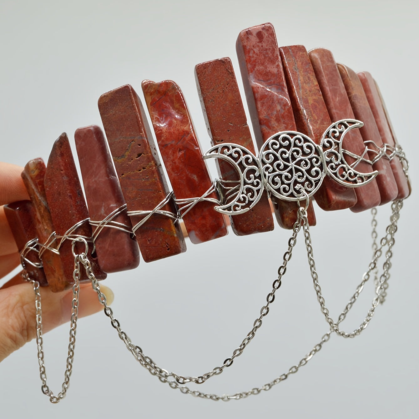 Crystal Quartz Crown Headband for Boho Weddings Festivals and Photoshoots