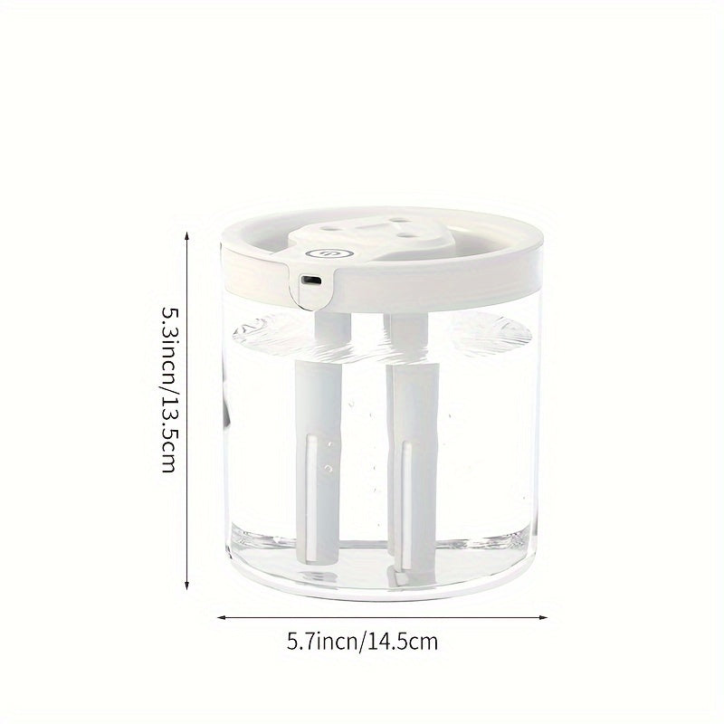USB-Powered Humidifier with Triple Jet Technology 3-Speed Mist Warm Night Light for Home Office Dorms