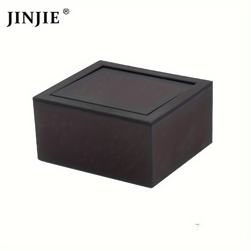 Black Velvet Cufflink Gift Box with Flip Mirror and Desktop Stand