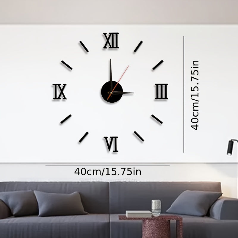 Plastic DIY Wall Clock Kit with Numeric Stickers and Quiet Battery Movement