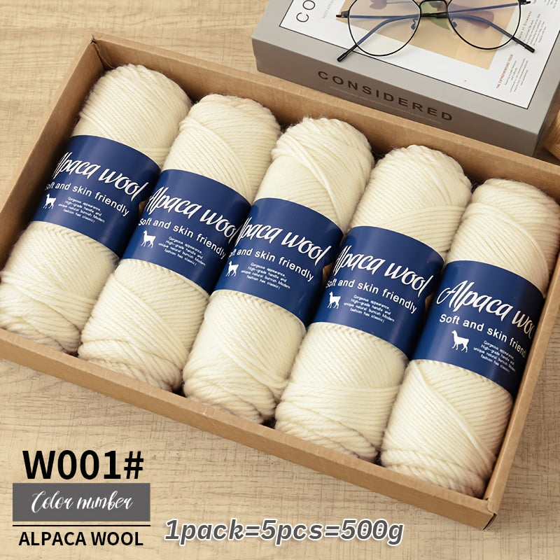 Multicolor Alpaca Wool Yarn Bundle 95 Percent Alpaca 5 Percent Polyester 100g Balls for Knitting Crocheting Winter Crafts