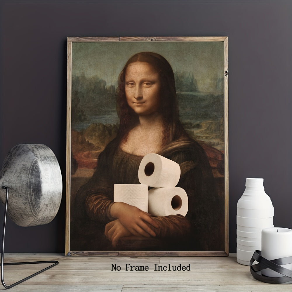 Humorous Bathroom Canvas Wall Art Retro Design 30.48x40.64cm Home Decor