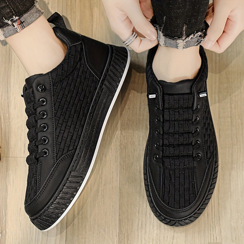 Trendy Low-Top Solid Color Sneakers for Casual Wear with Fabric Upper and Rubber Sole