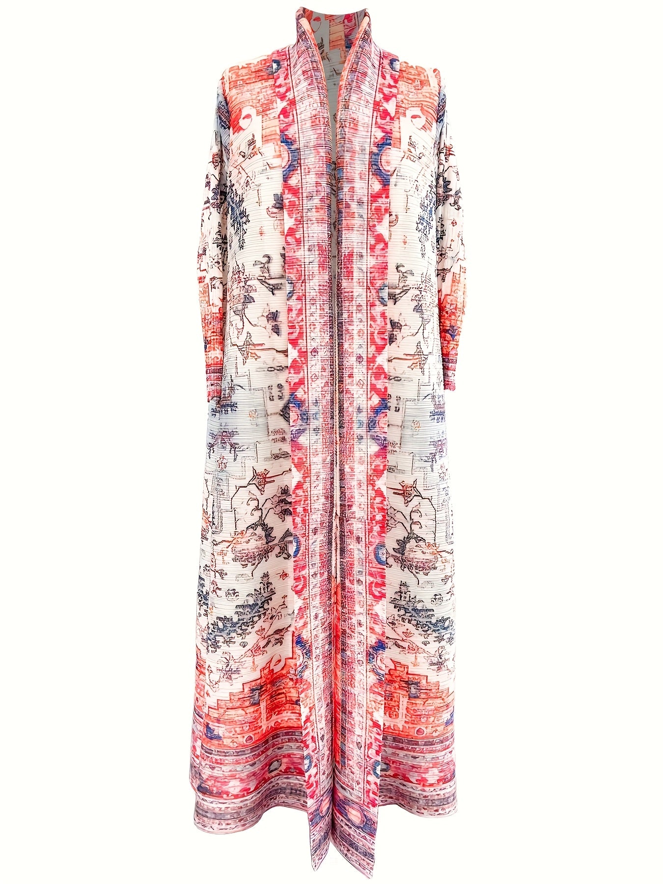 Plus Size Women's Abaya Kaftan Floral Print Loose Dress Breathable Ruching