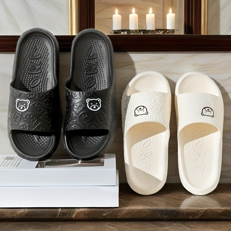 Ayollar uchun EVA slaydlar, sirpanishga qarshi ichki va tashqi uy choyshablari, qora va oq aksentlar