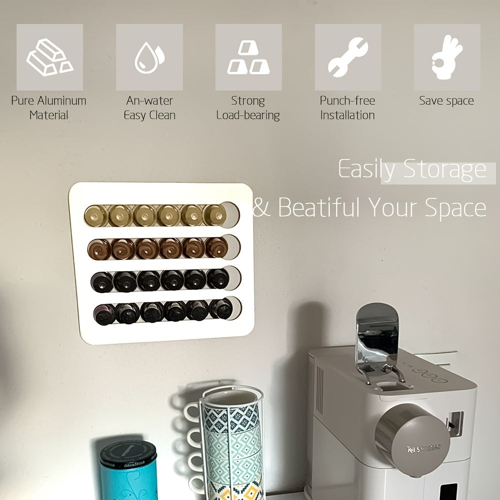 Алюминиевая настенная подставка для кофейных капсул для хранения кофейных капсул
