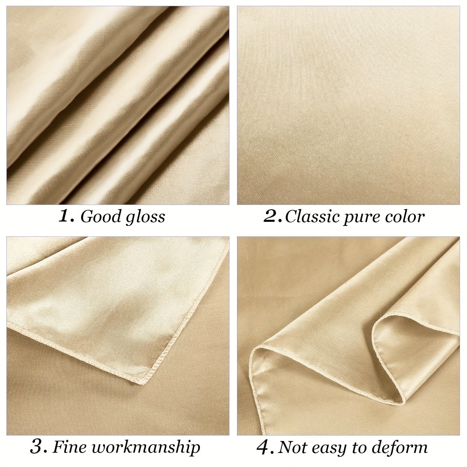 Luxury Satin Tablecloth for Wedding Banquet Rectangular Polyester 10-12 Seater