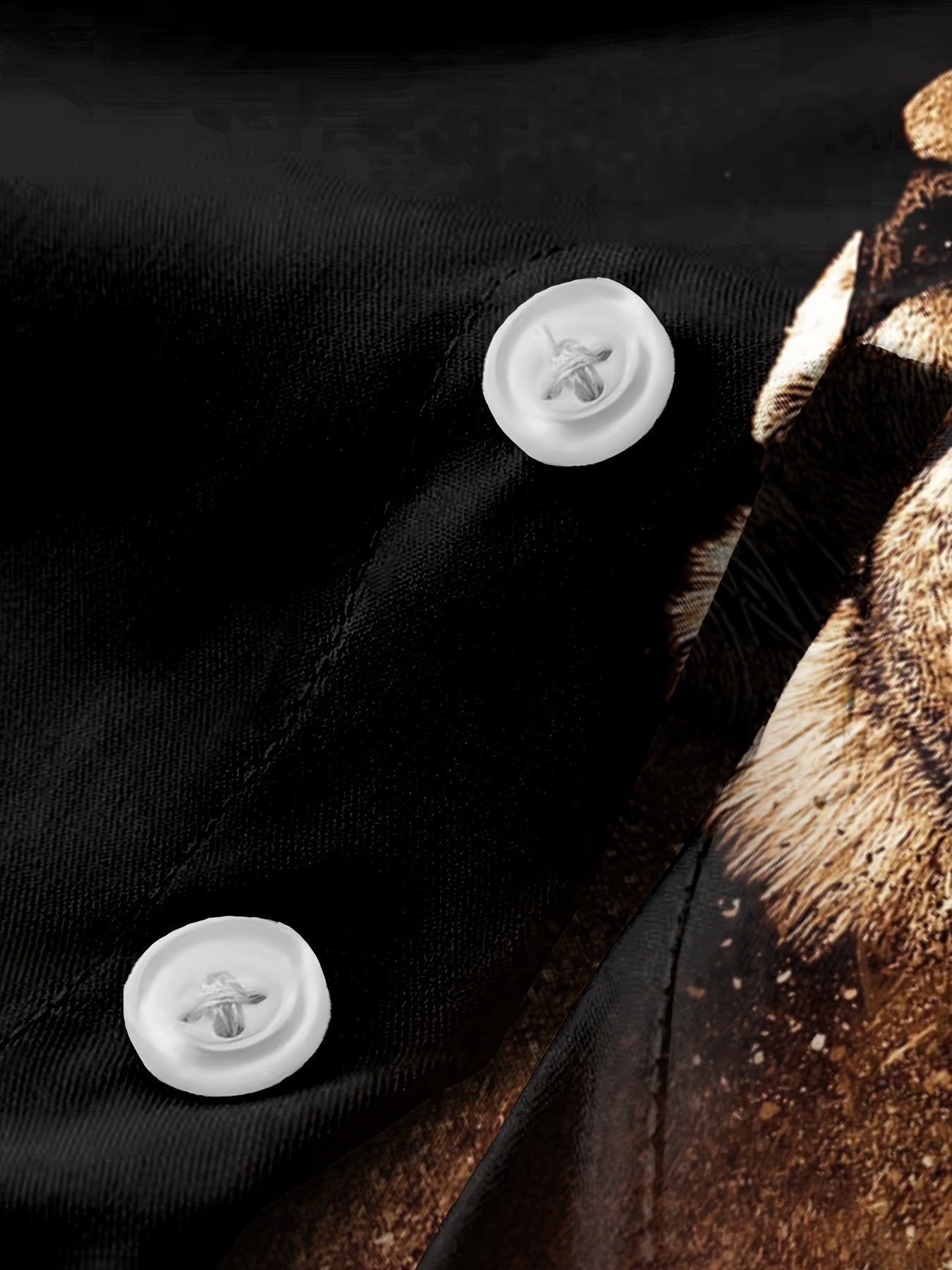 Men's Long Sleeve Shirt with Lion Star Pattern Polyester Spandex Casual