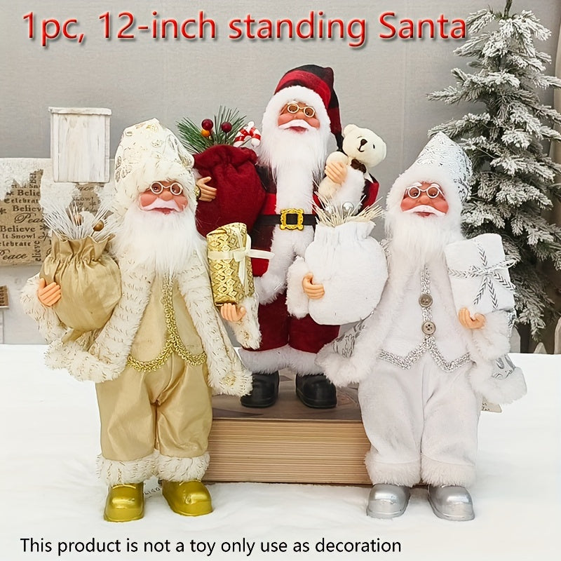 12-Inch Vintage Style Santa Figurines Christmas Decor No Electricity Holiday Anime Theme