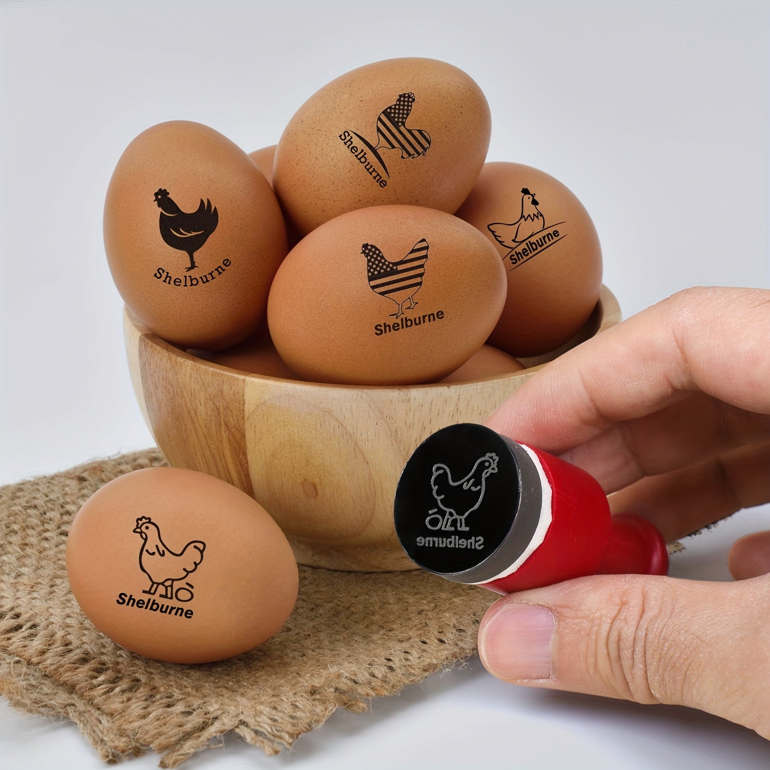 Customizable Round Hard Rubber Egg Stamp for Farm Fresh Chicken and Duck Eggs