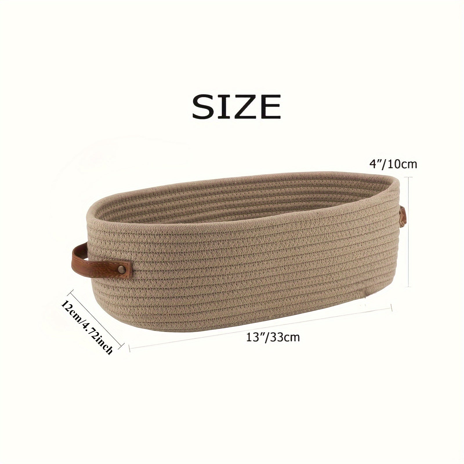 Woven Storage Basket with Dual Handles for Desk and Bathroom Organization Black Grey Yellow