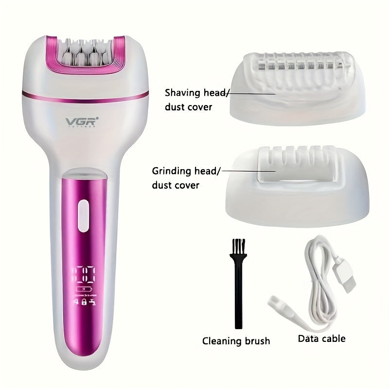 Women's Electric Hair Removal Kit USB Rechargeable Shaver Epilator for Underarms Bikini Sensitive Areas