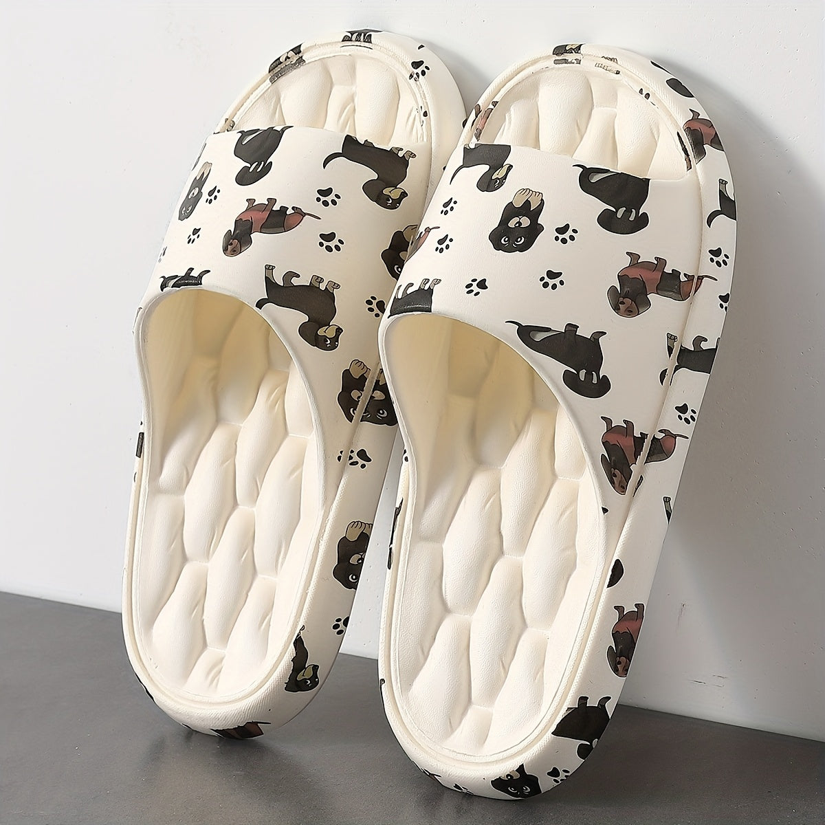 Unisex Dachshund Print Slip-On EVA Slippers Indoor Outdoor House Shoes