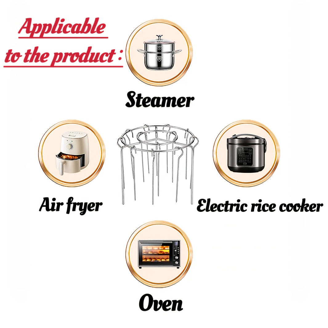 Grill shishliklari uchun zanglamaydigan po'latdan yasalgan havo fritüri rack, pech, mikroto'lqinli pech va havo fritüri uchun mos.