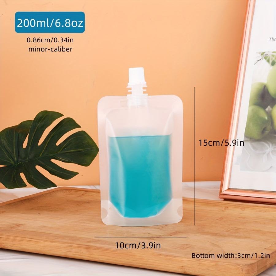 Pack of 50 Frosted Matte Liquid Nozzle Bags for Beverage and Soy Milk Packaging