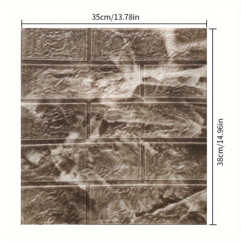 50/100pcs Waterproof Self-Adhesive 3D Brick Foam Wall Stickers for Room Decor