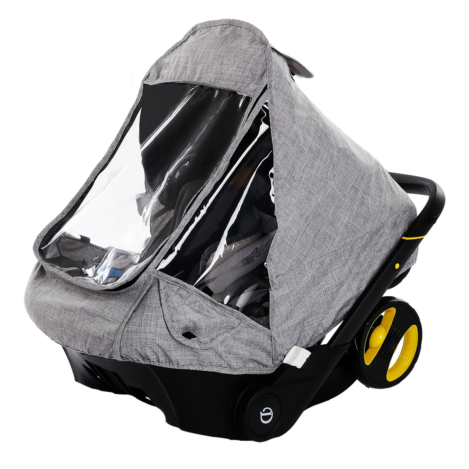 Kids Stroller Rain Cover Waterproof EVA Material with Storage Basket and Sun Protection