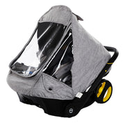 Kids Stroller Rain Cover Waterproof EVA Material with Storage Basket and Sun Protection