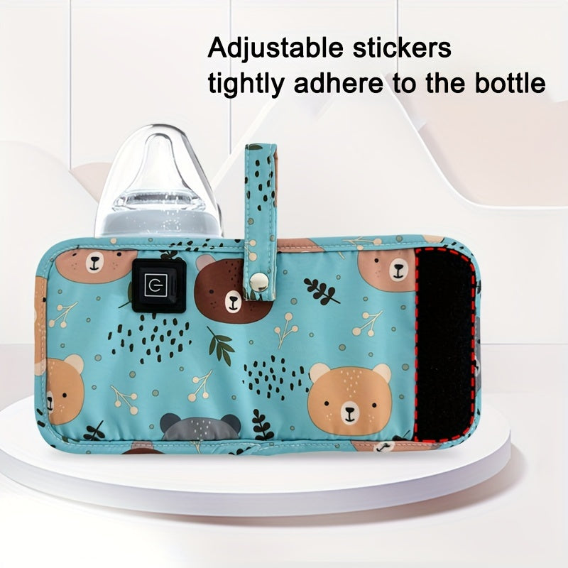 USB-Powered Portable Bottle Warmer for Travel and Camping with Animal Designs