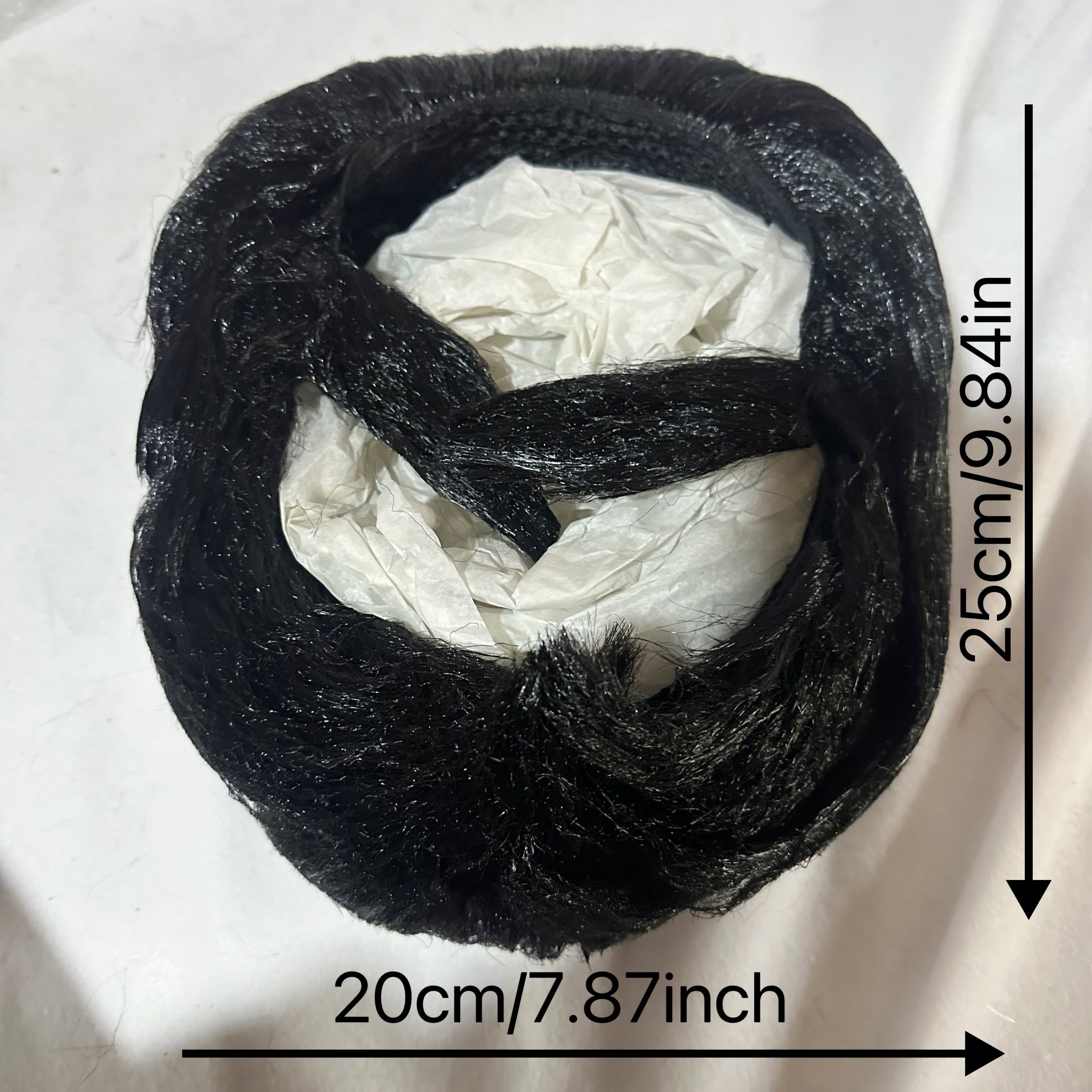 Men's Black Curly Wig for Cosplay and Halloween No Glue Needed Polyester