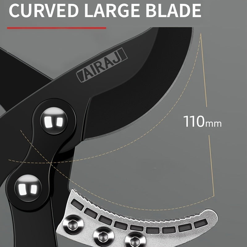 Heavy-Duty Pruning Shears Alloy Steel Blades Ergonomic Grip Garden Fruit Tree Trimming