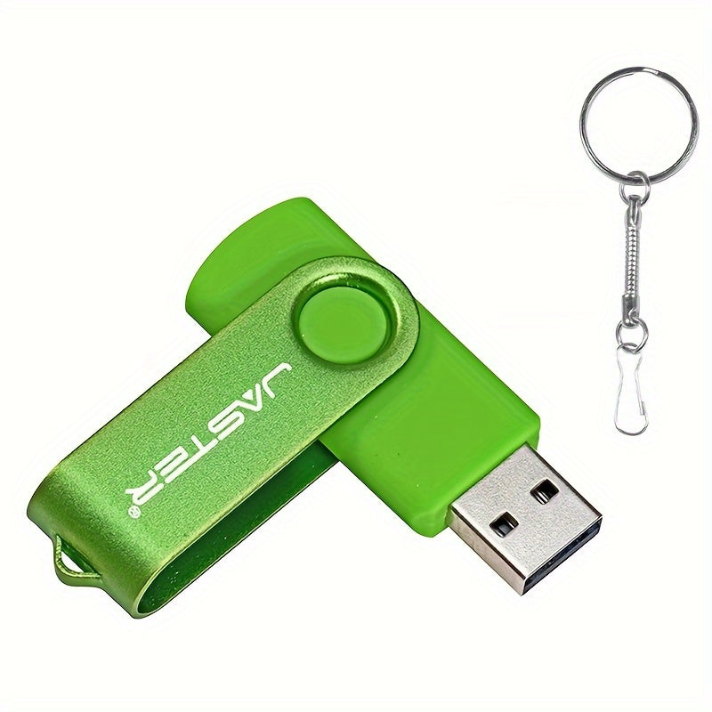 128GB High-Speed USB 2.0 Flash Drive with Rotatable Metal Keychain in Bright Colors