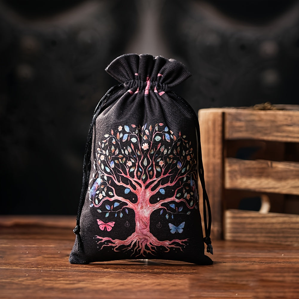 Набор из 6 бархатных мешочков на шнурке с астрологическими и небесными узорами для хранения украшений и путешествий