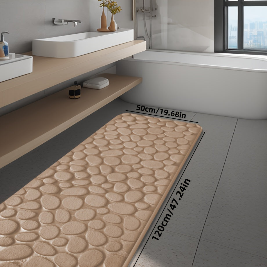 Элегантный коврик из полиэстера с геометрическим узором — роскошный, нескользящий и впитывающий, идеально подходит для ванных комнат, спален, кухонь и других помещений — прочный, устойчивый к пятнам и легкоочищаемый коврик для пола и ванной комнаты