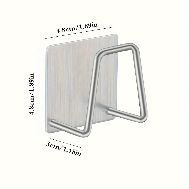 Wall Mounted Stainless Steel Sink Organizer No Drilling Kitchen Bathroom Storage Rack